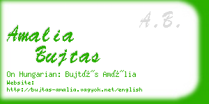 amalia bujtas business card